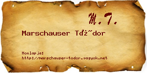 Marschauser Tódor névjegykártya